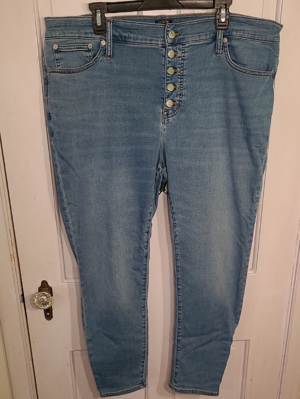 J. Crew Light Blue High-Rise Skinny Jeans with Button-Fly Size 35